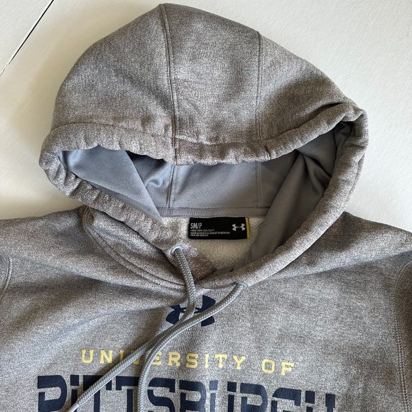 Under Armour University of Pittsburgh Gray Hooded Sweatshirt Size S - Picture 6 of 10